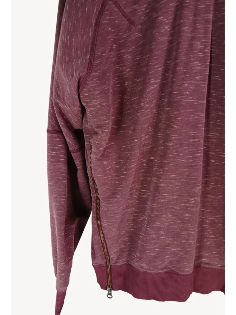 Lululemon Womens Burgundy Hoodie Om Roam Size 8 Heathered Berry Side Zippers - Picture 12 of 16